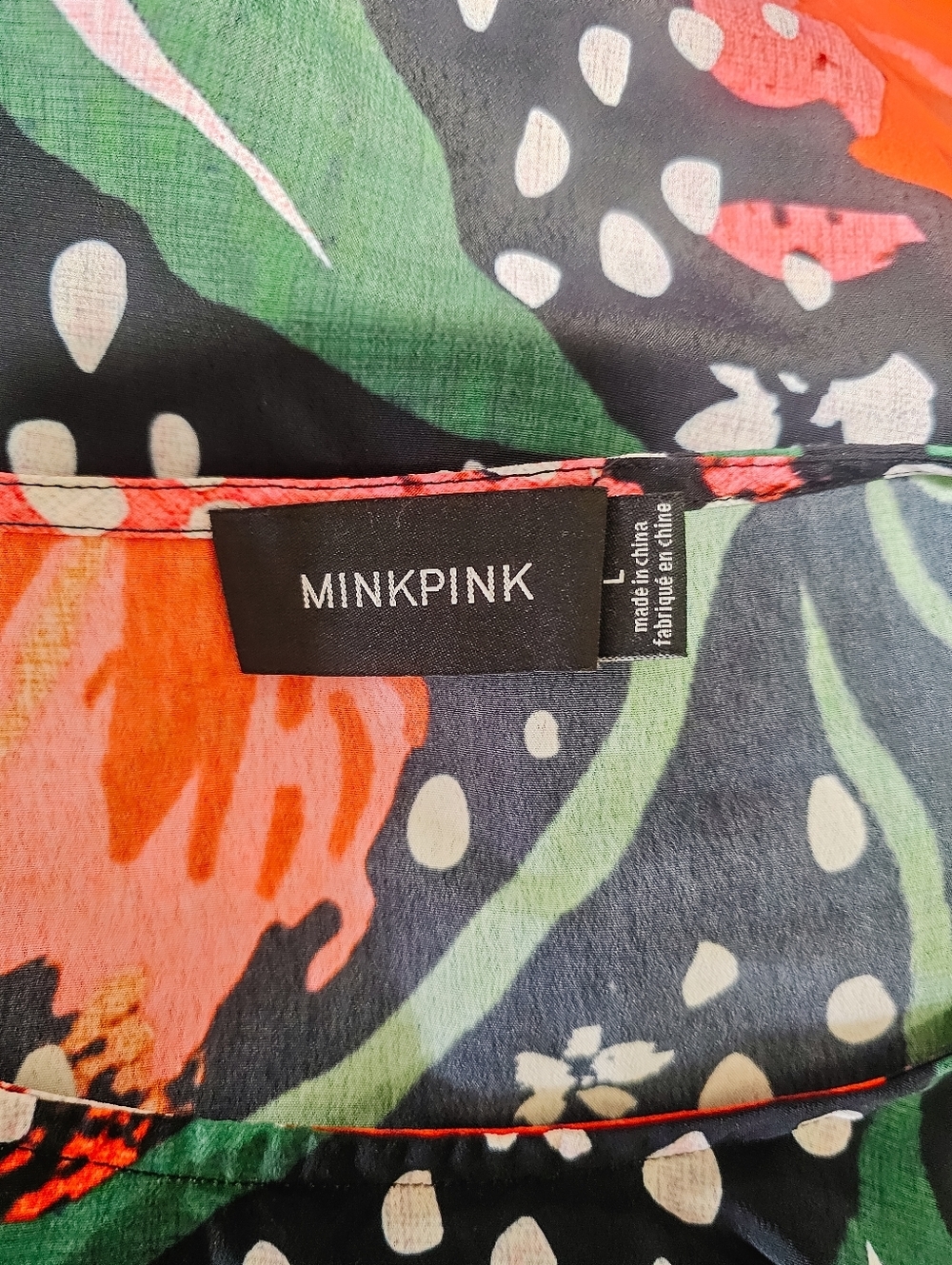 MINKPINK I’ll Be Around Tee Dress Floral Black Red Boxy A-Line Mini Lightweight - Picture 5 of 9